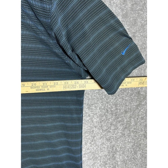 NIKE GOLF Fit Dry Polo Shirt Mens Size XXL Stretch Black Blue Short Sleeve - Picture 9 of 10